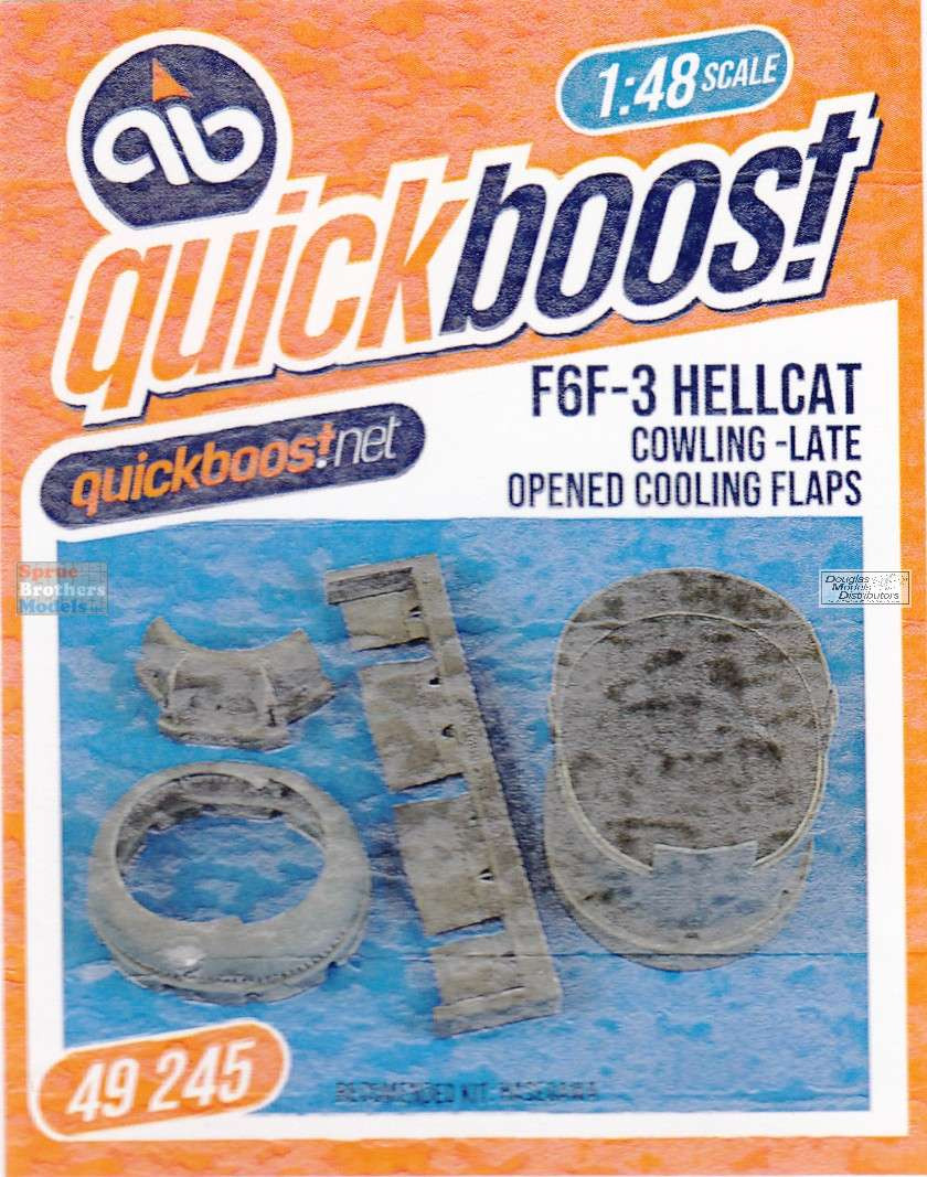QBT49245 1:48 Quickboost F6F-3 Hellcat Cowling Late Opened Cooling