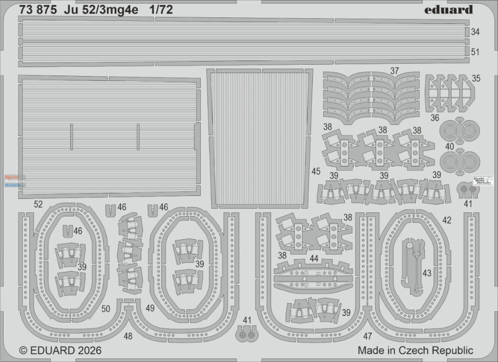 EDU73875 1:72 Eduard Color PE - Ju52/3mg4e Detail Set (AFX kit