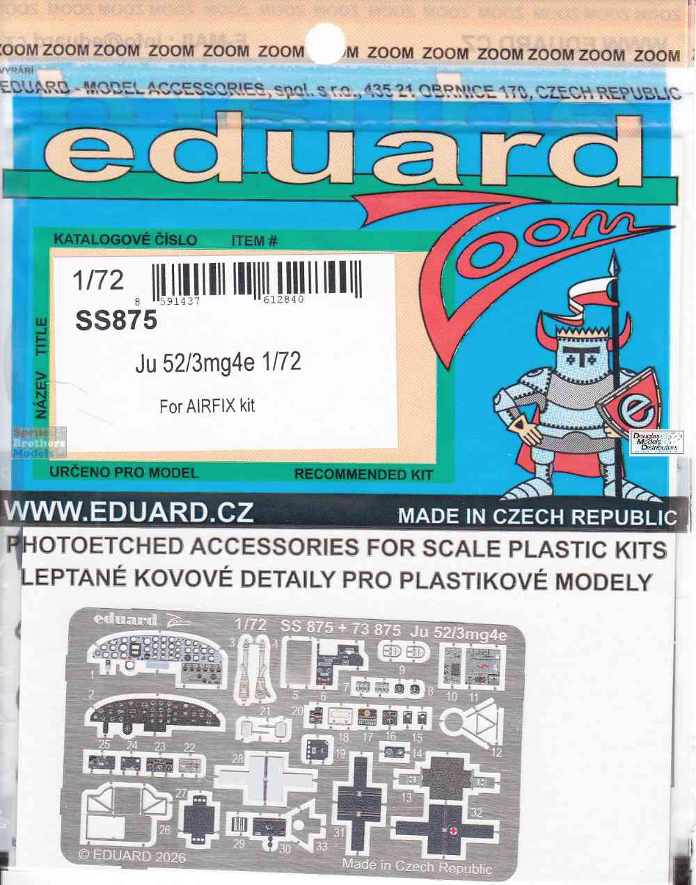 Eduard パーツセット EDUSS875 1:72 Eduard Color Zoom PE - Ju52/3mg4e (AFX kit) - Sprue