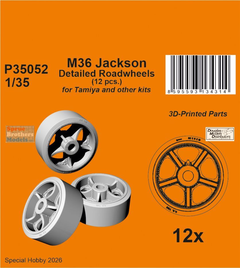 SPHP35052P 1:35 Special Hobby M36 Jackson Detailed Road Wheels