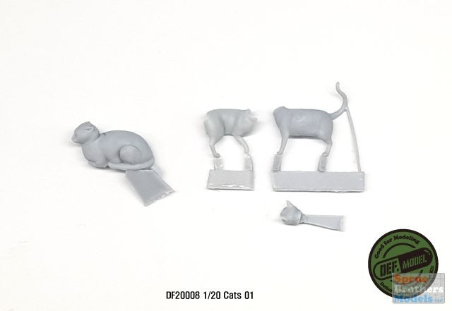 DEFDF20008 1:20 DEF Model Figure Set - Cats #1 Dodo & Nana - Sprue