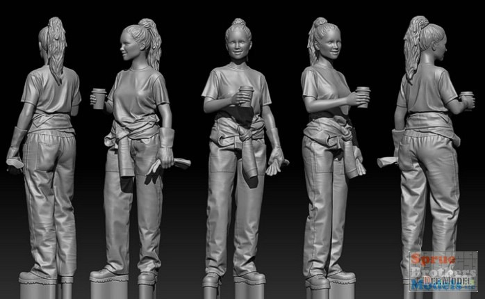 DEFDF24002 1:24 DEF Model Figure Set - Modern Female Mechanic