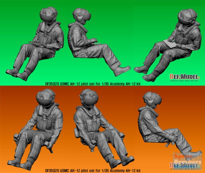 DEFDF35020 1:35 DEF Model Figure Set - USMC AH-1Z Viper Pilot Set