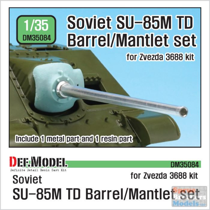 DEFDM35084 1:35 DEF Model Su-85M Metal Gun Barrel and Mantlet Set