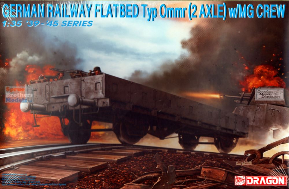 DML6085 1:35 Dragon German Railway Flatbed Typ Ommr (2 axle) w/ MG