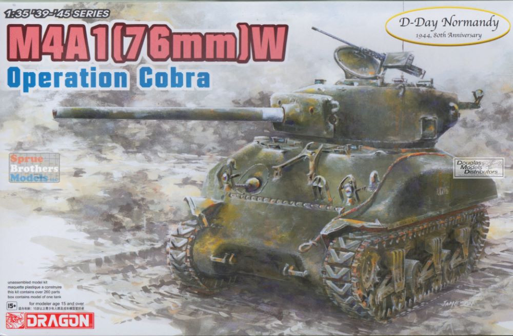 DML6083 1:35 Dragon Sherman M4A1(76)W Operation Cobra - Sprue