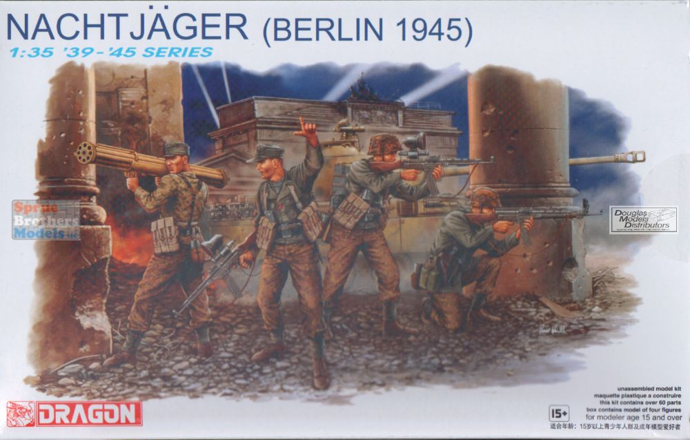 DRAGON WWⅡ BERLIN 1945 Ludwig アクションフィギュア DML6089 1:35 Dragon Nachtjager Berlin 1945 (4 Figure Set) - Sprue