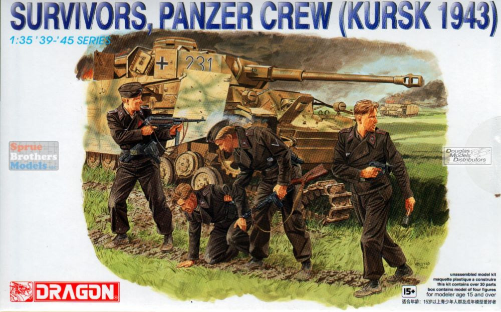 DML6129 1:35 Dragon German Survivors, Panzer Crew Kursk 1943