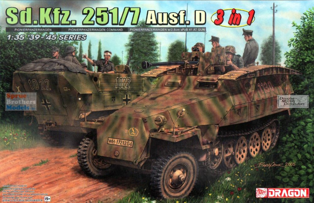 DML6223 1:35 Dragon Sd.Kfz.251/7 Ausf.D Pioneerpanzerwagen (3 in 1
