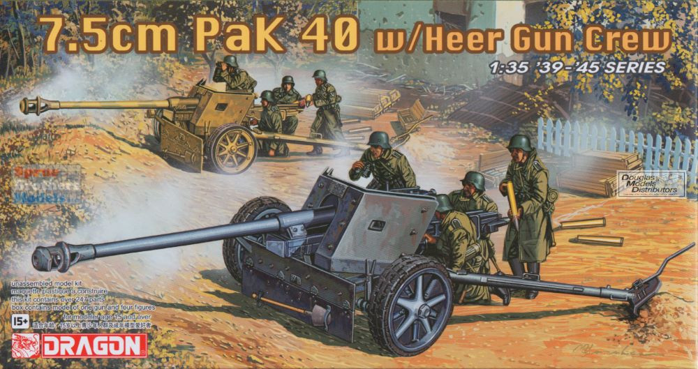 1/35 ドイツ Pak40 ジオラマ ドラゴン DML6249 1:35 Dragon 7.5cm PaK 40 with Heer Gun Crew - Sprue
