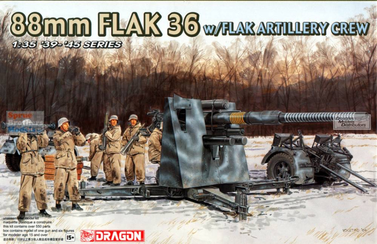 DML6260 1:35 Dragon 88mm Flak 36 with Flak Artillery Crew - Sprue