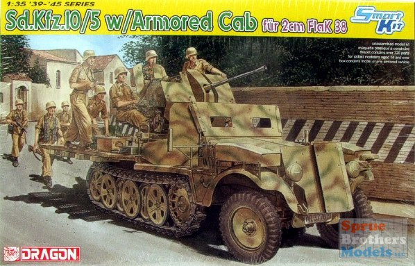 DML6677 1:35 Dragon Sd.Kfz.10/5 w/Armored Cab fur 2cm FlaK 38