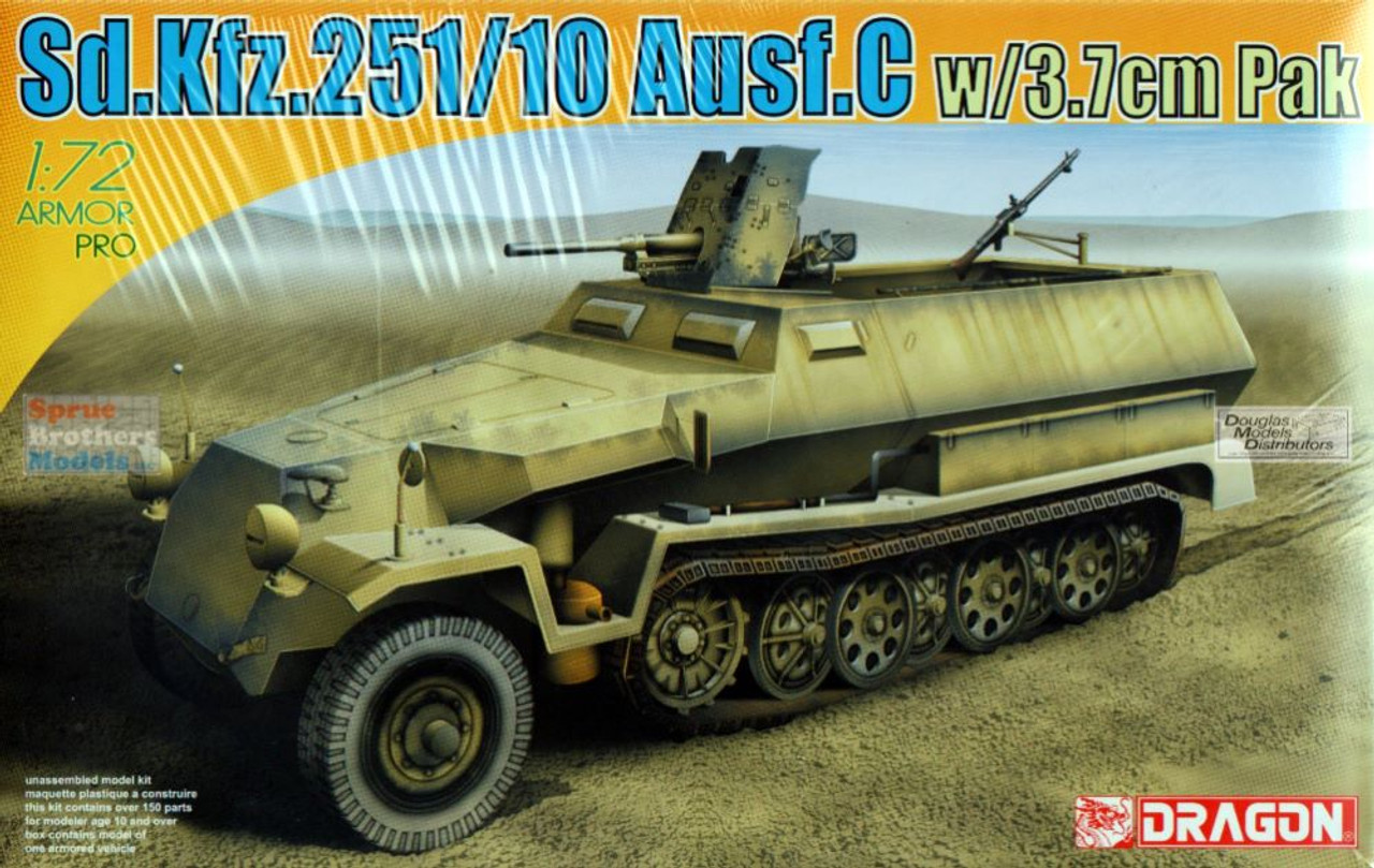 DML7314 1:72 Dragon German Half Track Sd.Kfz.251/10 Ausf C w/3.7cm