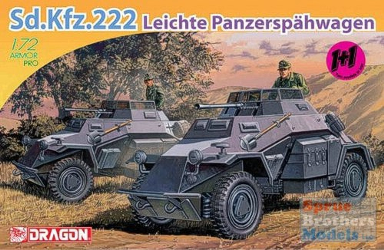 DML7393 1:72 Dragon SdKfz 222 Leichte Panzerspahwagen (Contain 2