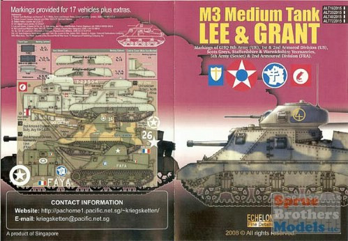 ECH352015 1:35 Echelon Decals - M3 Lees & Grants (North Africa