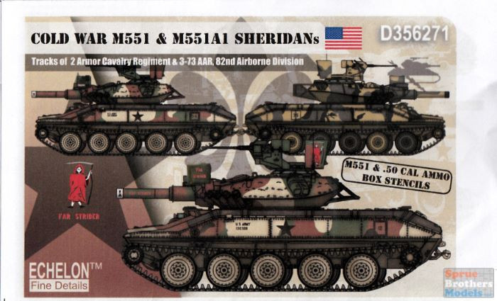 ECH356271 1:35 Echelon Cold War M551 & M551A1 Sheridans - Sprue