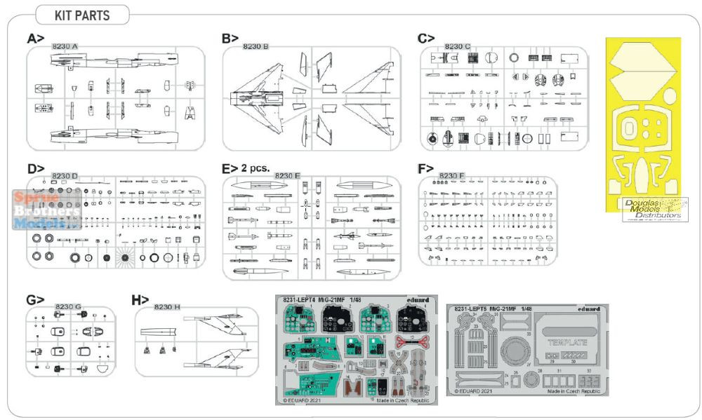 EDU08231 1:48 Eduard MiG-21MF Fishbed ProfiPack - Sprue Brothers