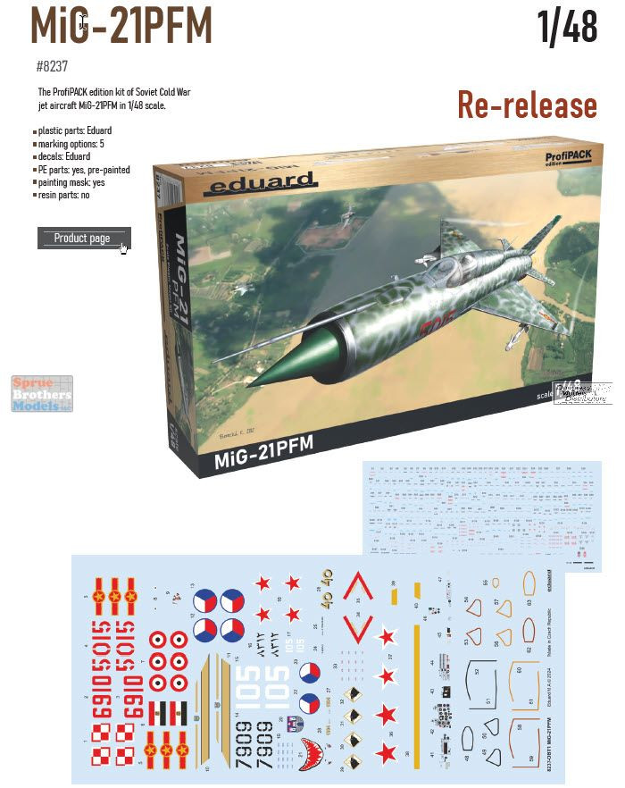EDU08237 1:48 Eduard MiG-21PFM Fishbed - Sprue Brothers Models LLC