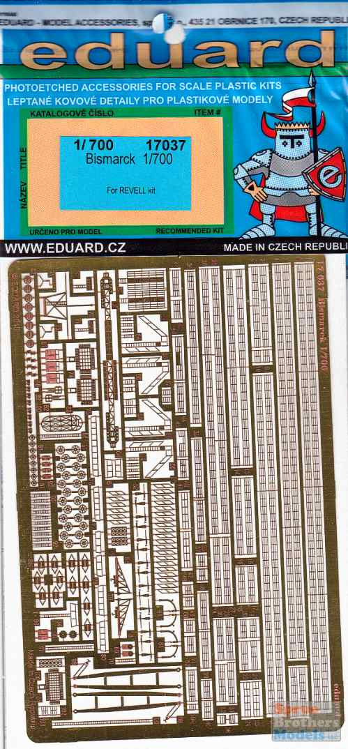 EDU17037 1:700 Eduard PE - Bismarck Detail Set (REV kit) - Sprue