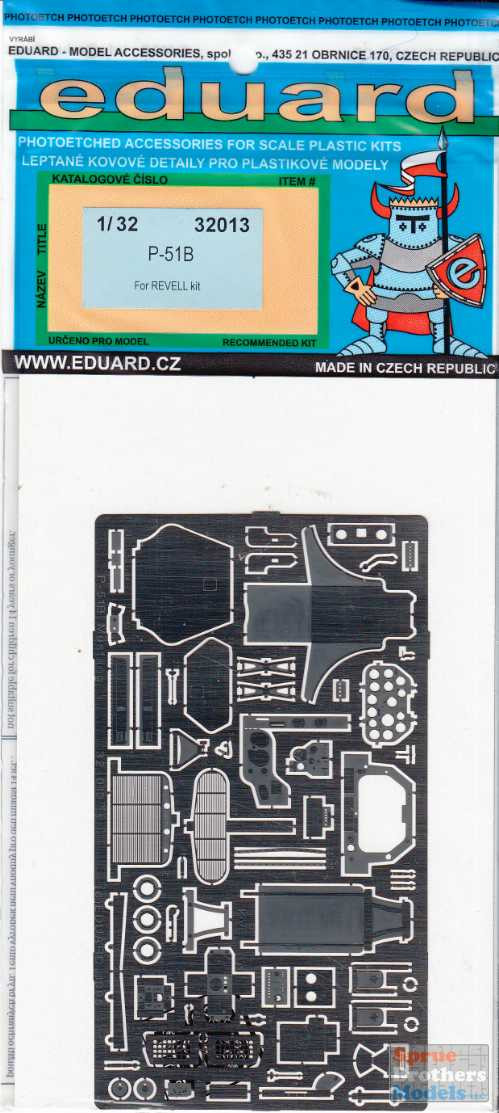 EDU32013 1:32 Eduard PE - P-51B Mustang Detail Set (REV kit