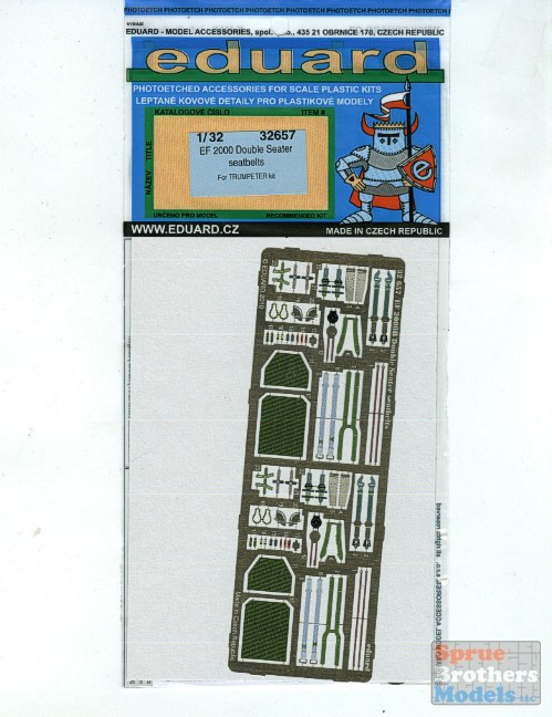 Edu 1 32 Eduard Color Pe Ef 00 Typhoon Double Seater Seatbelts Trp Kit Sprue Brothers Models Llc
