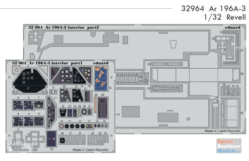 EDU32964 1:32 Eduard Color PE - Ar 196A-3 Detail Set (REV kit