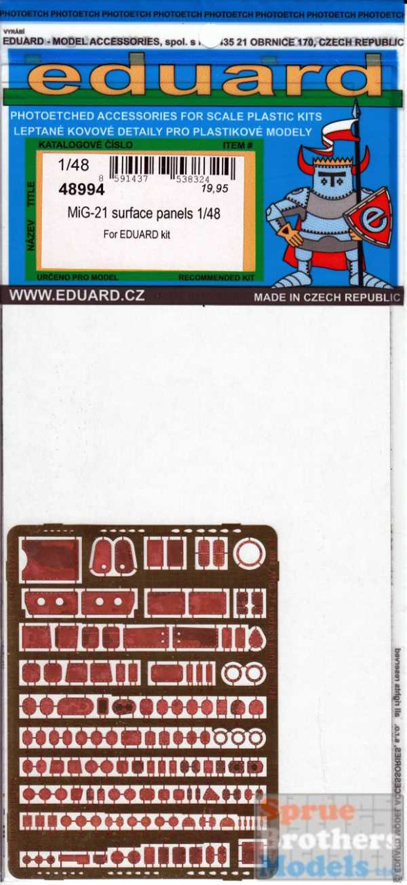 Eduard Accessoires 48994 – Panneaux De Surface 1:48 Pour Maquette MiG-21