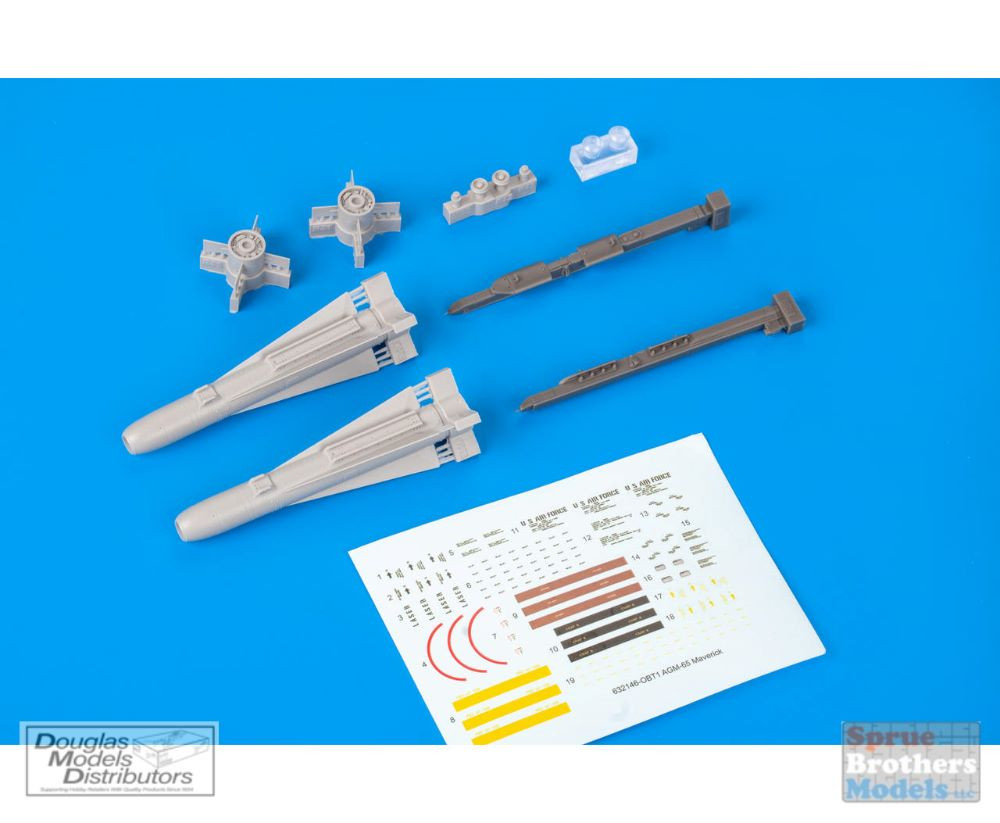 EDU632146 1:32 Eduard Brassin AGM-65 Maverick Missile Set - Sprue