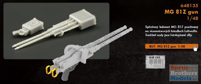 EDU648135 1:48 Eduard MG 81Z Gun - Sprue Brothers Models LLC