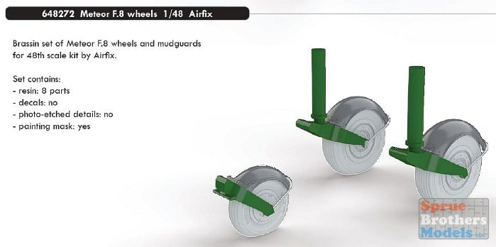 EDU648272 1:48 Eduard Meteor F.8 Wheels (AFX kit) - Sprue Brothers