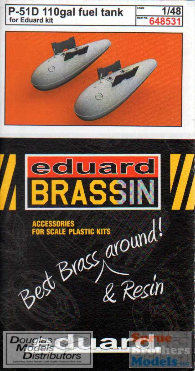 EDU648531 1:48 Eduard P-51D Mustang 110-gal Fuel Tank Set (EDU kit