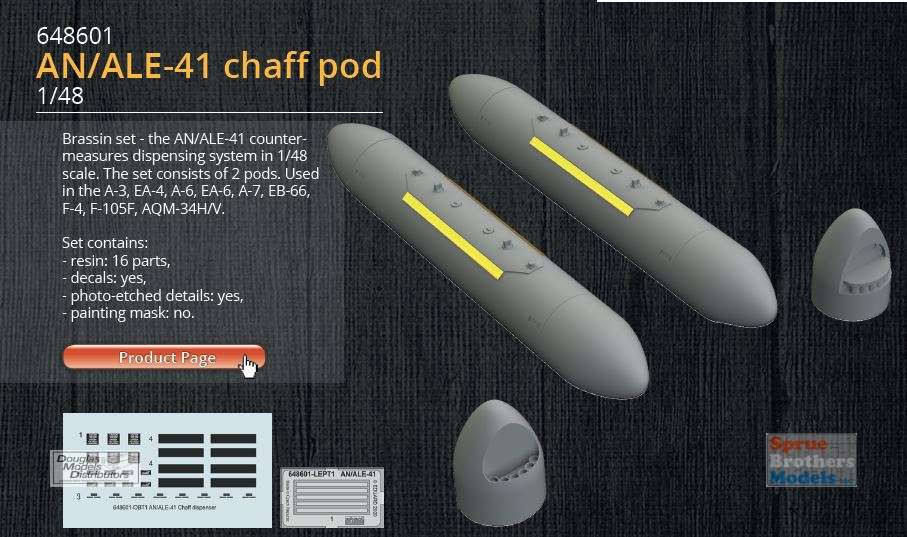 EDU648601 1:48 Eduard Brassin AN/ALE-41 Chaff Dispenser Set