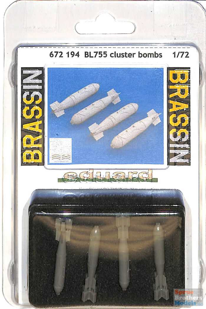 EDU672194 1:72 Eduard Brassin BL755 Cluster Bombs (4 pcs) - Sprue