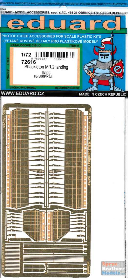 Kit De Détail EDUARD 72616 : Flaps D'atterrissage Shackleton MR.2 à L'échelle 1/72 - Neuf