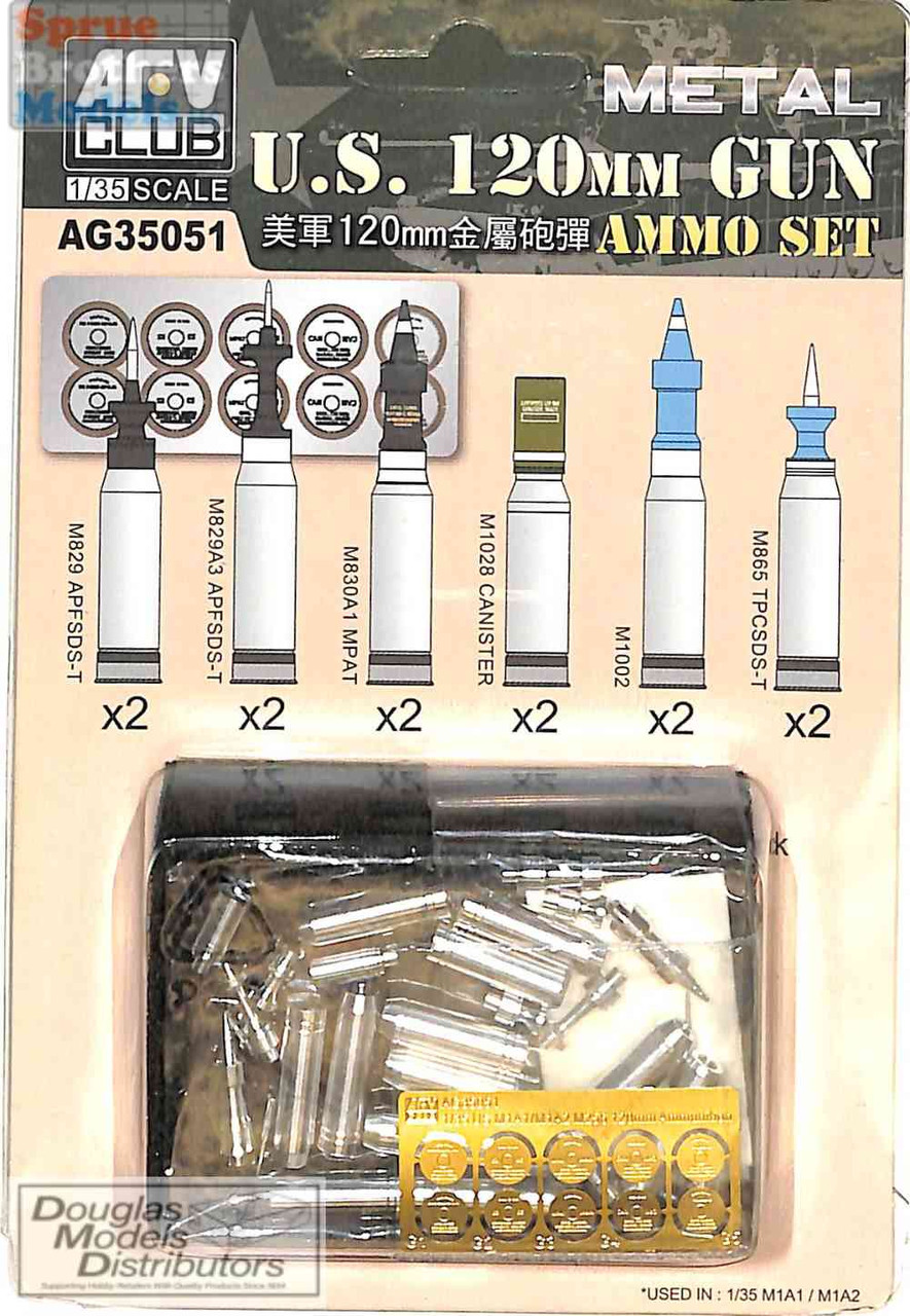 AFVAG35051 1:35 AFV Club US M256 120mm Ammo Set (for M1A1 M1A2