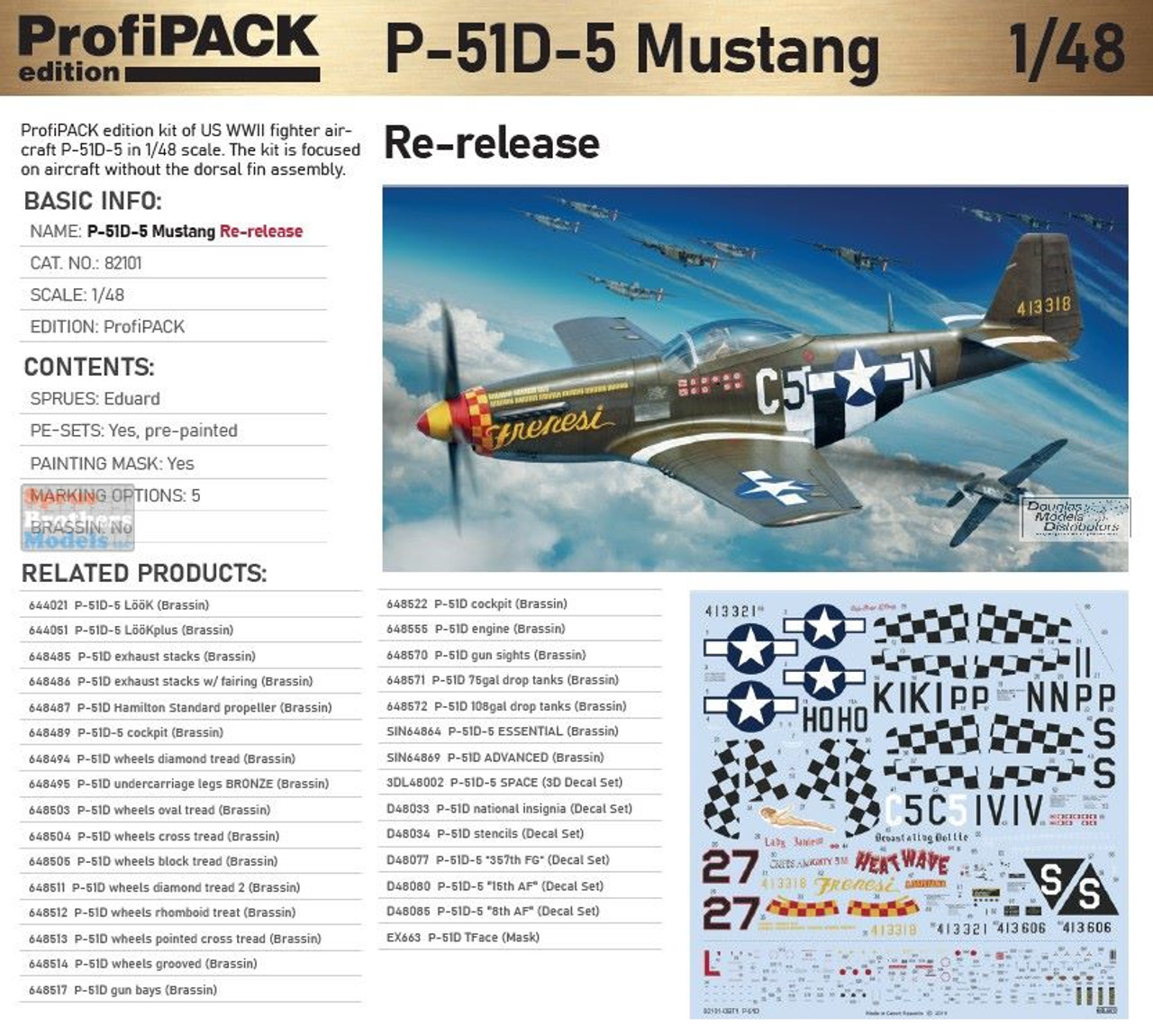 1/48 P-51D-5 マスタング プロフィパック P-51D-5 マスタング プロフィパック (プラモデル) - ホビー