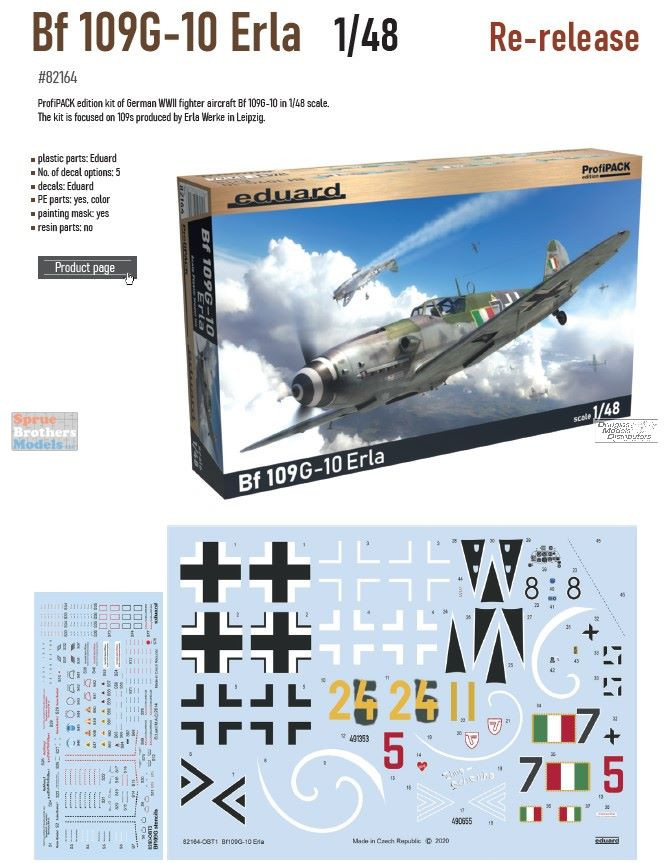EDU82164 1:48 Eduard Bf 109G-10 Erla ProfiPACK - Sprue Brothers
