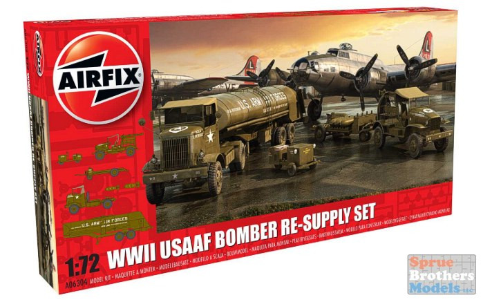 AFX06304 1:72 Airfix WWII USAAF Bomber Re-Suppy Set - Sprue