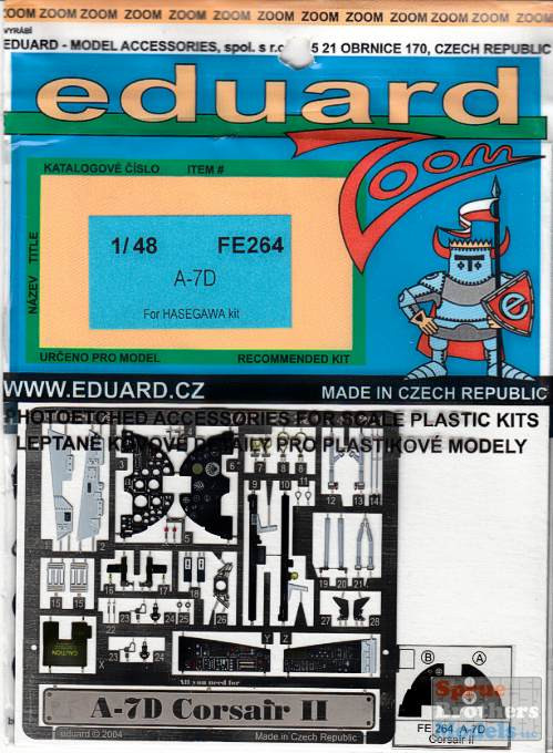1/48 Vought A-7E Corsair II Colour Photoetch Set Vol.2 for Hasegawa kit Eduard FE255