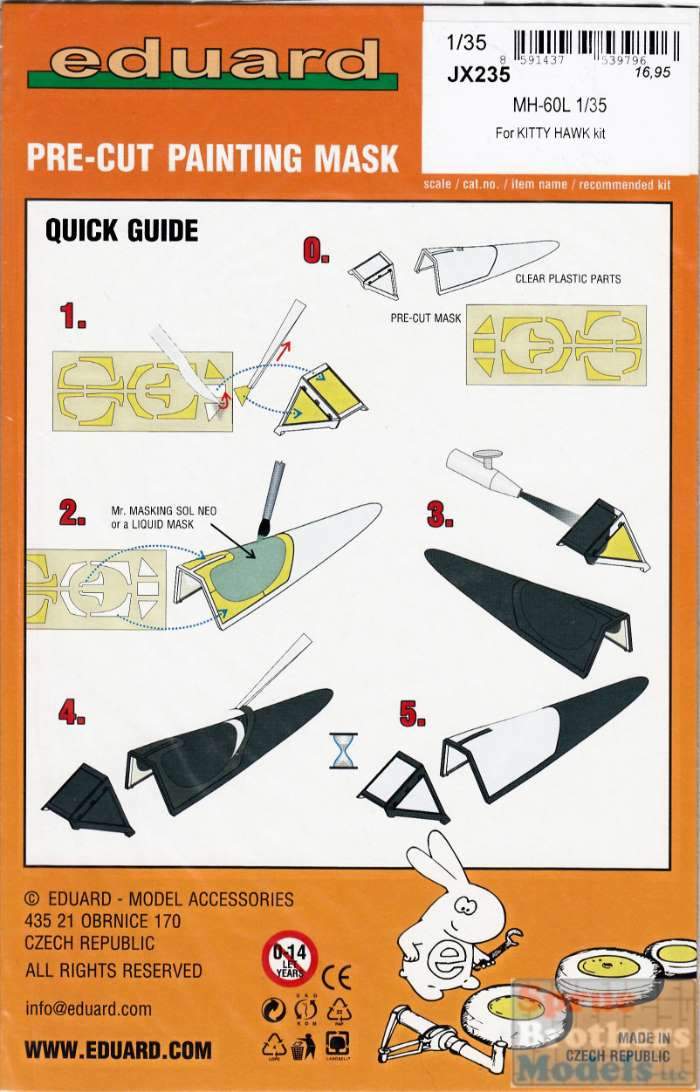 EDUJX235 1:35 Eduard Mask - MH-60L Black Hawk (KTH kit) - Sprue