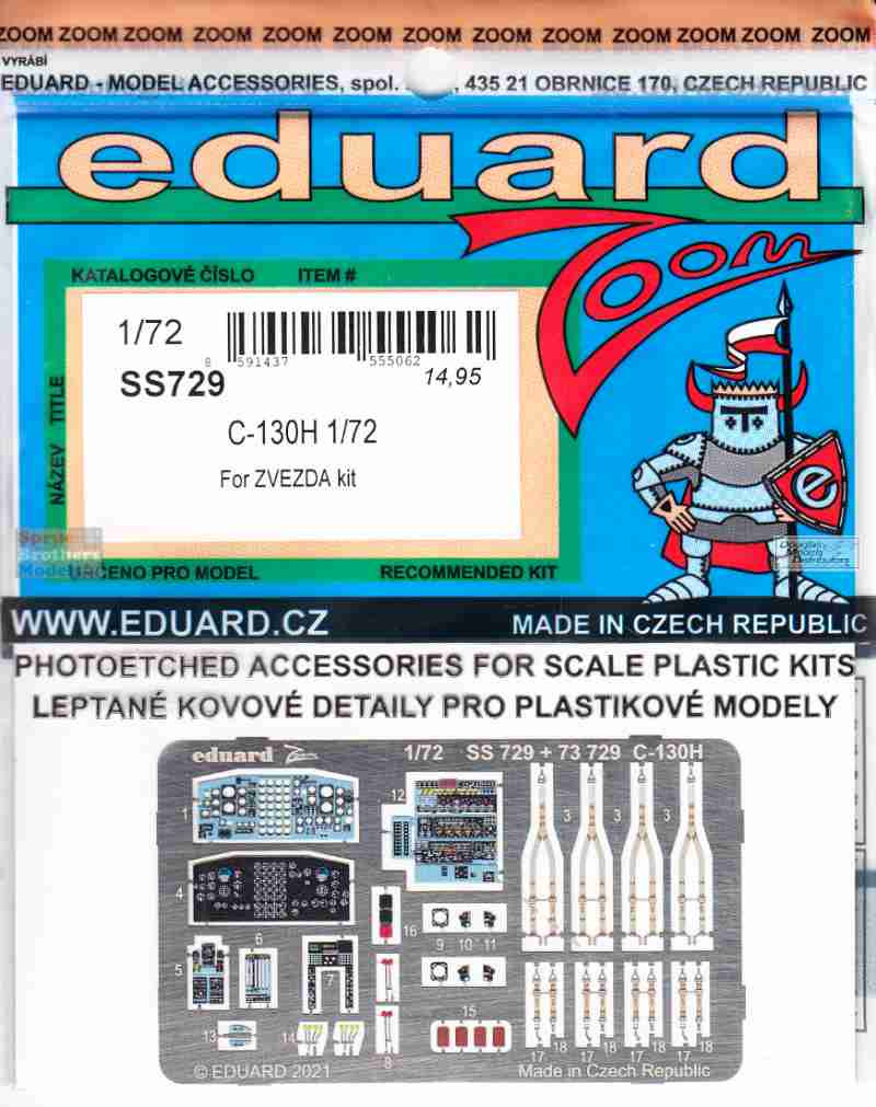 Eduard パーツセット EDUSS729 1:72 Eduard Color Zoom PE - C-130H Hercules (ZVE kit
