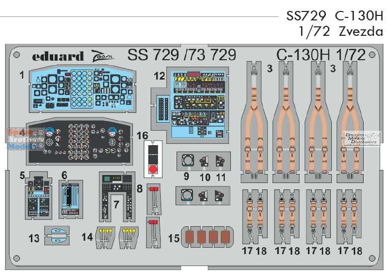EDUSS729 1:72 Eduard Color Zoom PE - C-130H Hercules (ZVE kit