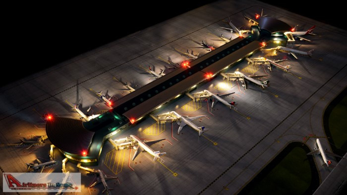 空港ジオラマ模型　DeltaGroove 1514　terminal　1/400 GEMGJARPTC 1:400 Gemini Jets Airport Terminal with 22 Gates (pre