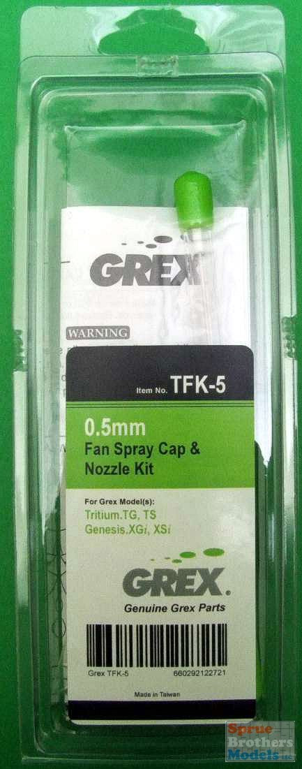 GRXTFK5 Grex 0.5mm Fan Spray Cap & Nozzle Kit [for TG, TS, XGi