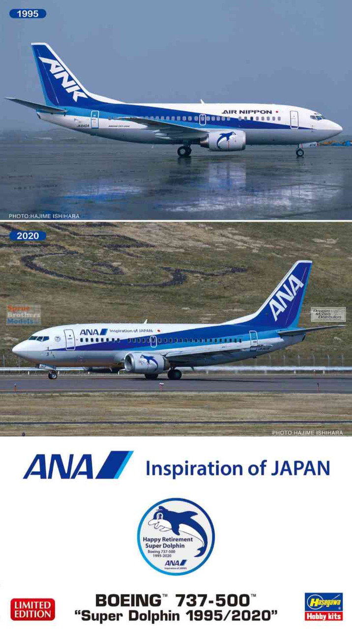 HAS10839 1:200 Hasegawa ANA Boeing 737-500 'Super Dolphin 1995