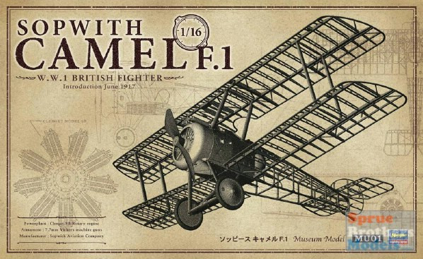 HAS50031 1:16 Hasegawa Sopwith Camel F.1 (Museum Model Series