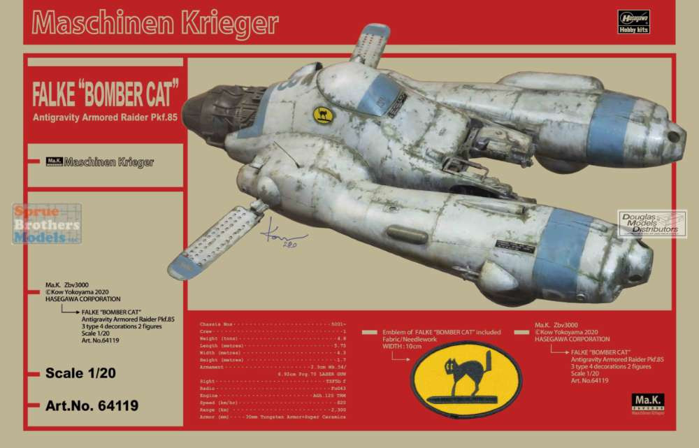HAS64119 1:20 Hasegawa Machinen Krieger Falke 'Bomber Cat