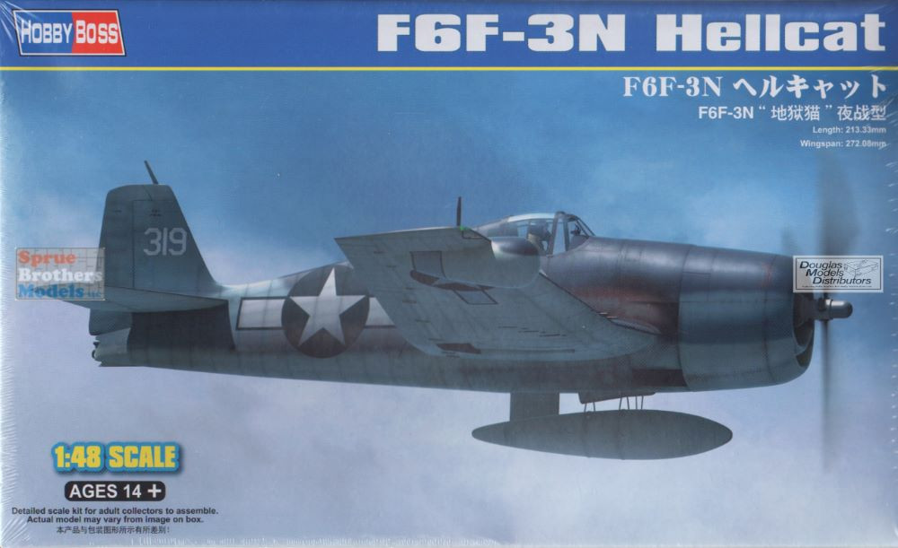 HBS80340 1:48 Hobby Boss F6F-3N Hellcat - Sprue Brothers Models LLC