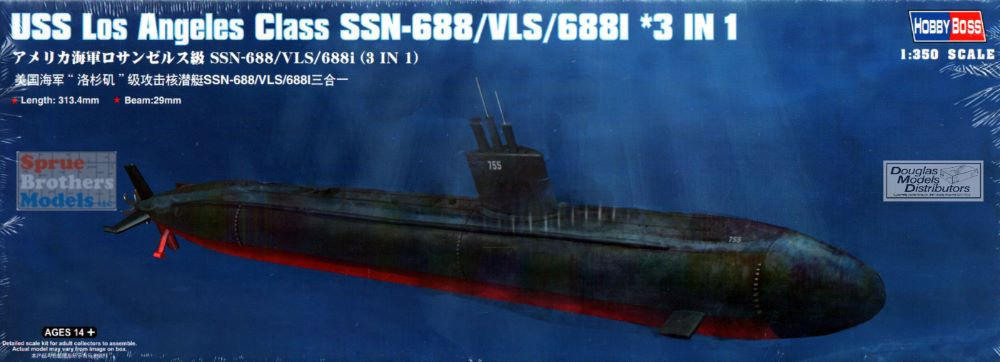 HBS83530 1:350 Hobby Boss USS Los Angeles Class SSN-688/VLS/688I