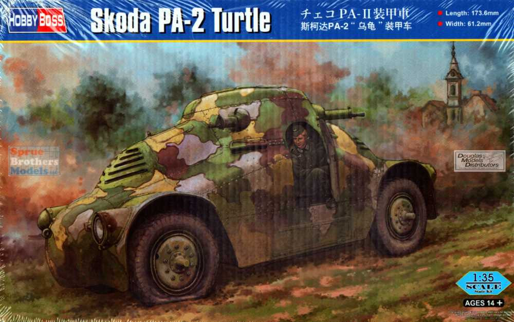 HBS83888 1:35 Hobby Boss Skoda PA-2 Turtle - Sprue Brothers Models LLC